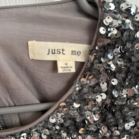 Just Me Sequin Flare Sleeve Dress - Picture 3 of 4